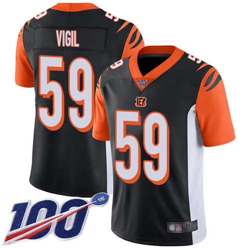 Cincinnati Bengals Limited Black Men Nick Vigil Home Jersey NFL Footballl #59 100th Season Vapor Untouchable